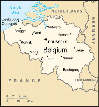 Mapa de Belgium